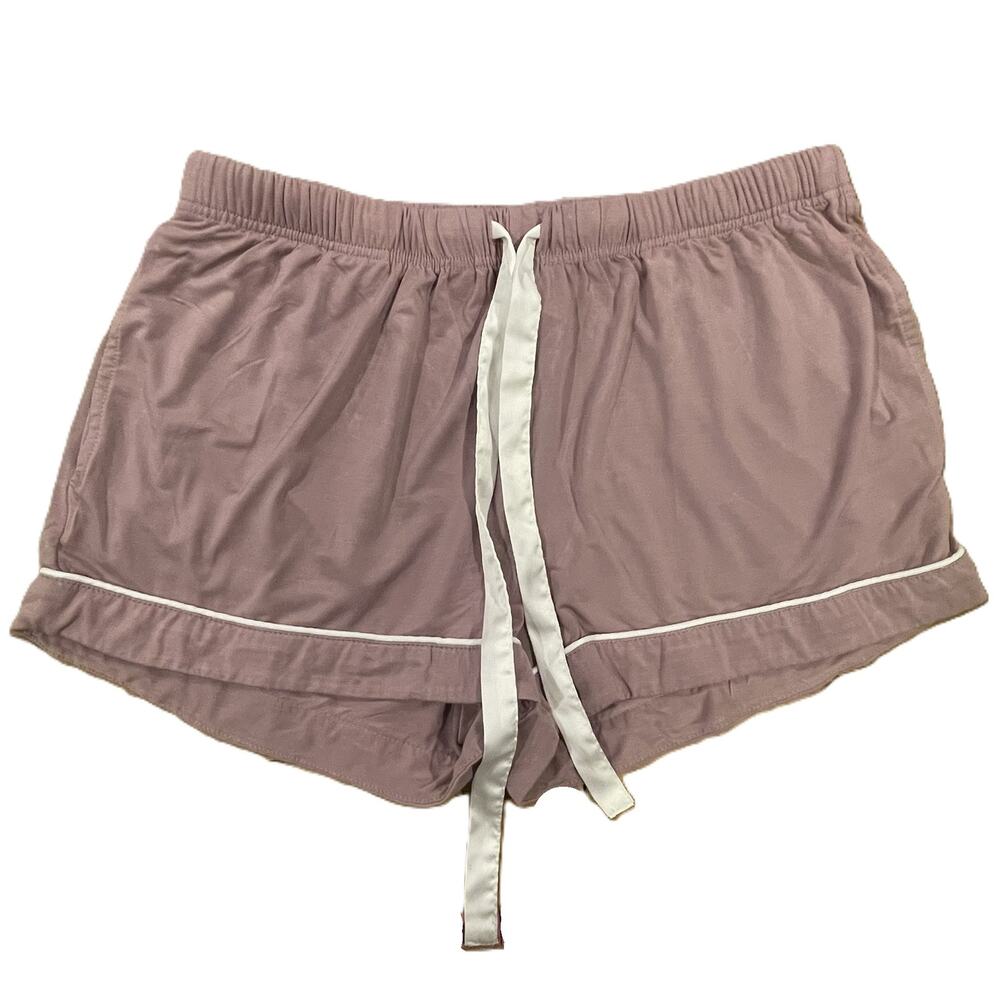 Birdy Grey Bamboo‎ Sleep Shorts M Mauve Pink Loungewear Cozy Drawstring Pajama